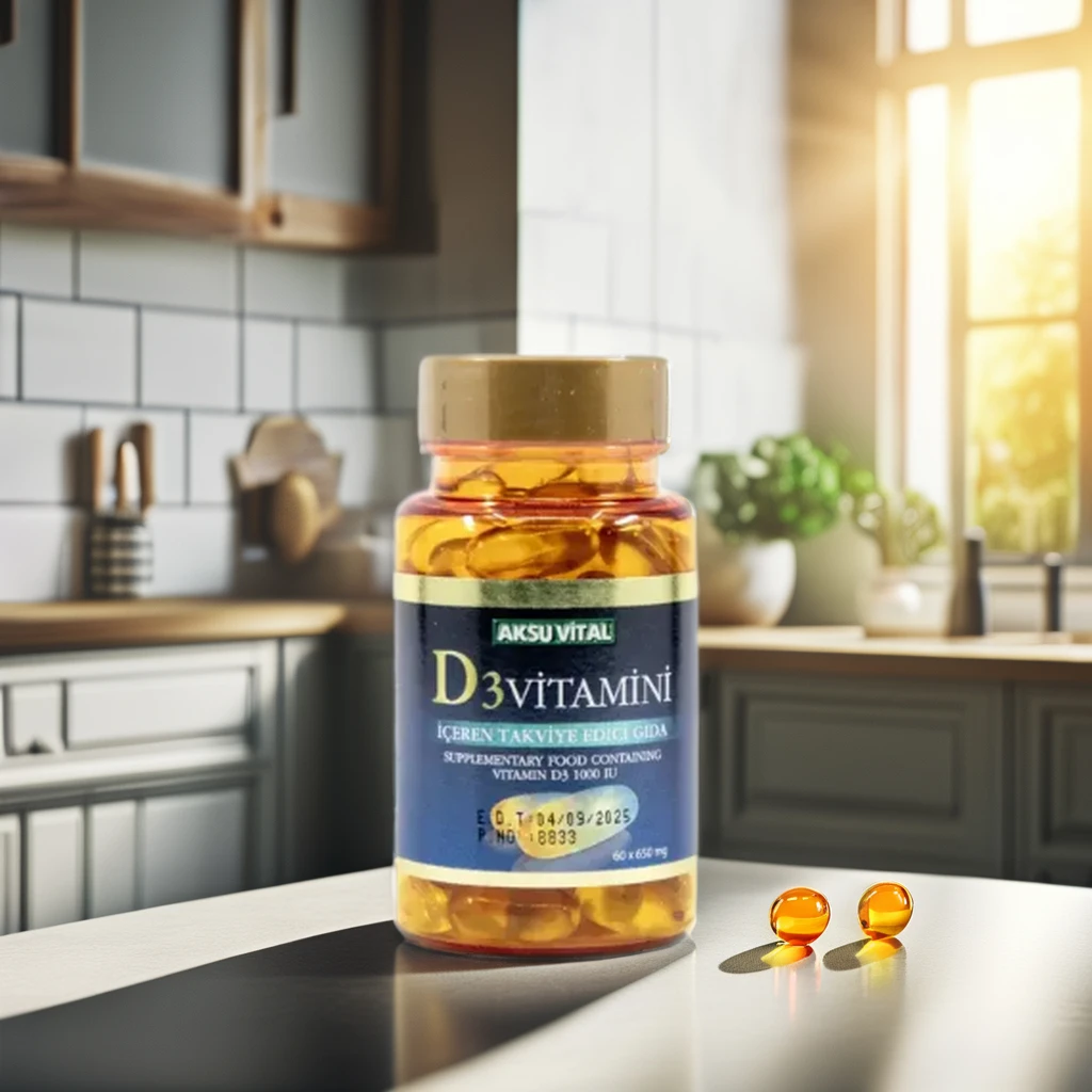 Aksuvital Vitamin D3 1000 IU Softgel 650 mg x 60 Softgels Best Quality Natural Healthcare Supplements Adults Herbals Supplements