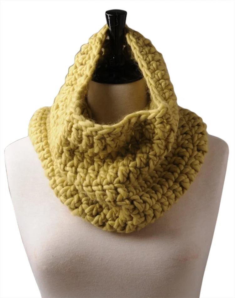 Handmade 100% acrylic solid color cowl snood Adult Winter wear accessory Neck warmer infinity scarf Soft and cosy snood