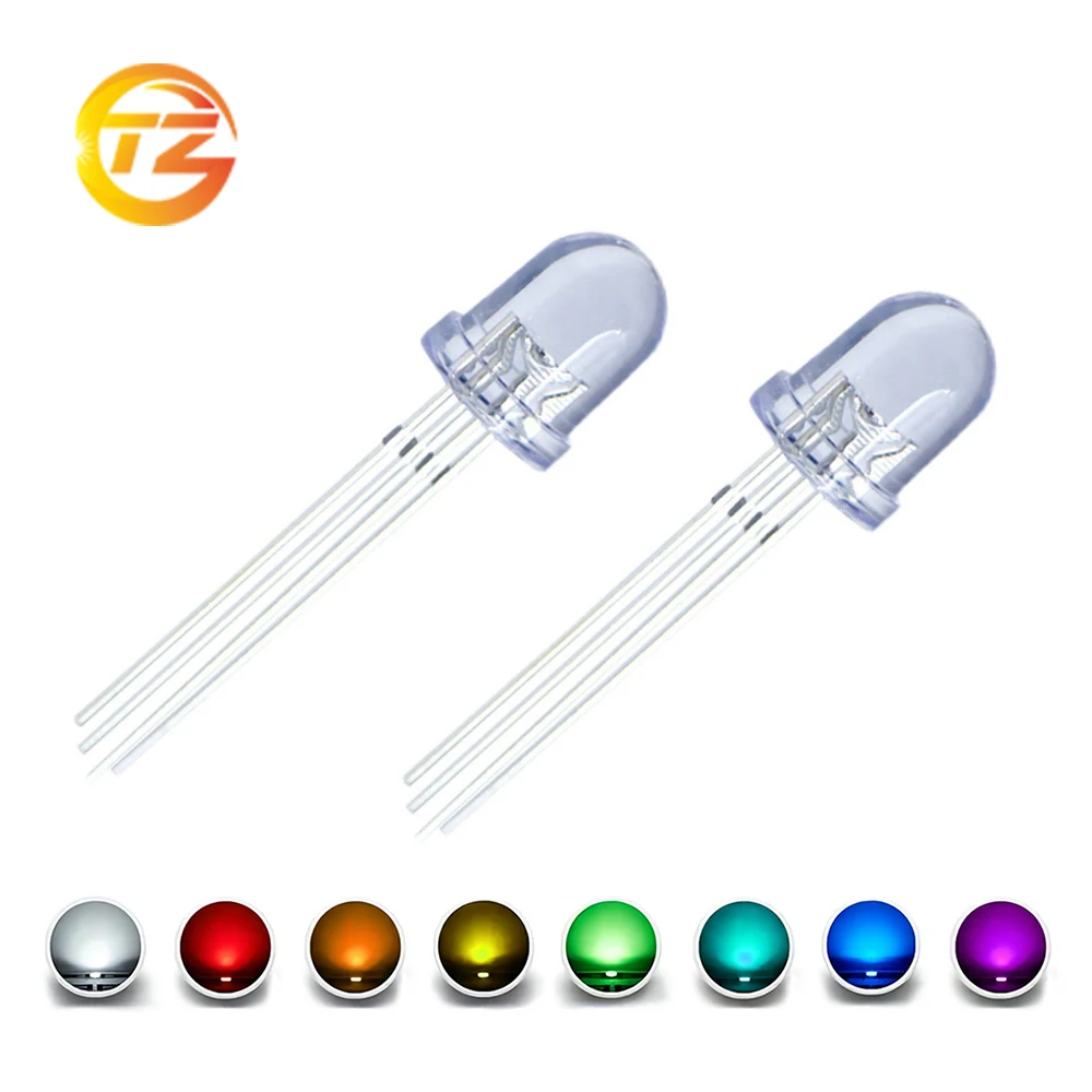 Power Miniature indicator LEDs 5mm Round Long Feet LED Diode Lights White Red Yellow Green Blue super flux led