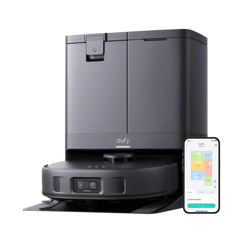 Робот-пылесос и Швабра eufy X10 Pro с всасыванием 8000 Па двойная швабра автоматическим подъемом 12 мм обнаружением ковров избегание