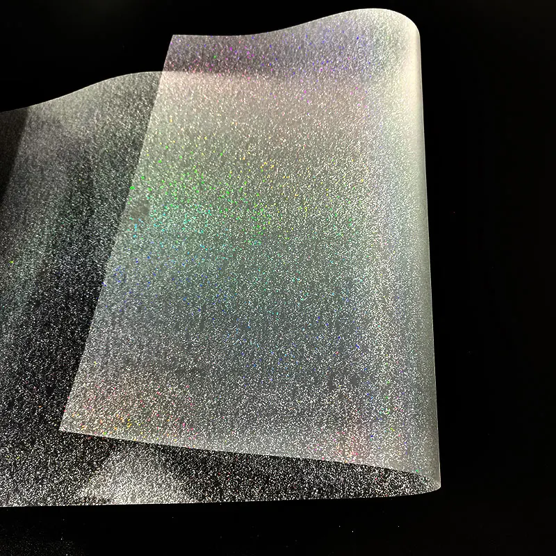 New arrival flash glitter digital inkjet printing 60CM 30CM*100M roll glitter DTF film pet film for dtf printing vinyl film