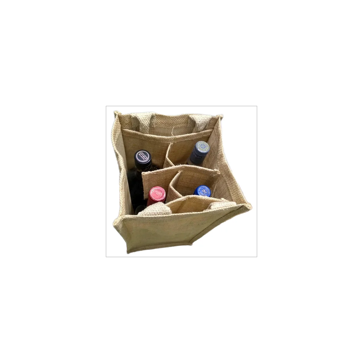 Wholesale Custom Printed Eco Friendly jute wine bottle bags Ladies Grocery Shopping jute Tote Beach Bag