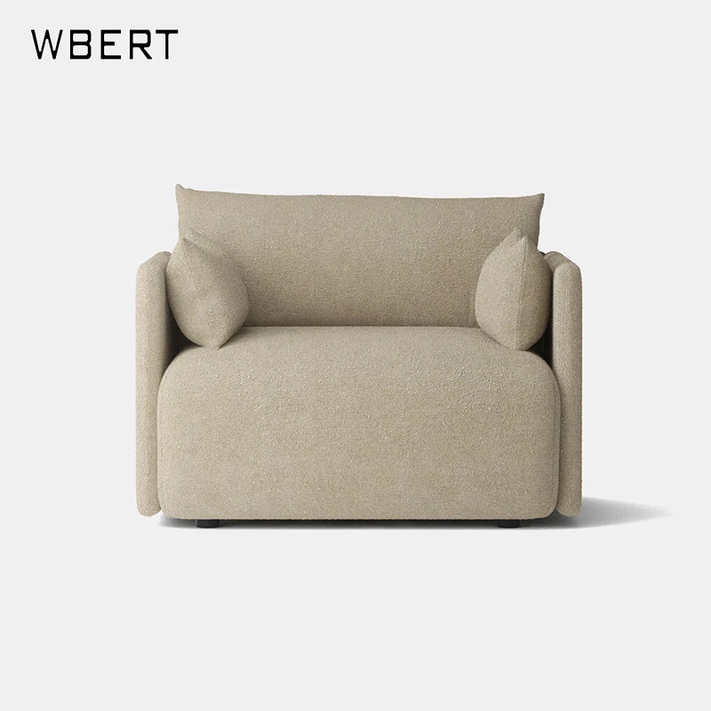 WBERT Modern simple fabric sofa cream sand hair small living room designer high-end light luxury leisure sofa
