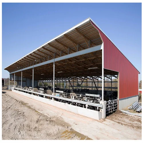 Large span steel structure fabrication goat shed