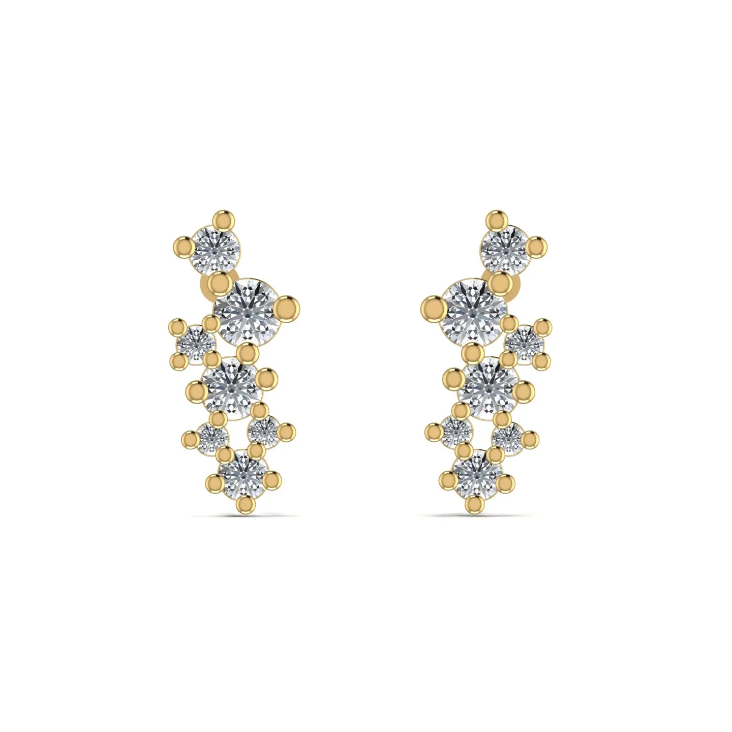 14kt желтые розовые и белые золотые женские украшения 0.34CT восхитительные натуральные блестящие бриллиантовые серьги-гвоздики с цветком