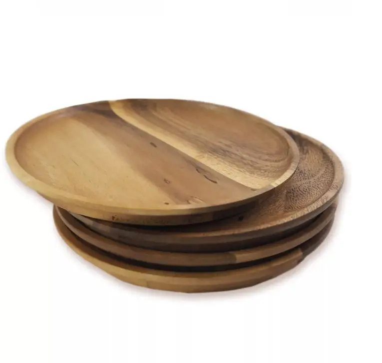 Set of wood plates wooden platter table ware Eco-Friendly Handmade New Dishes Design natural look handicraft best selling etsy