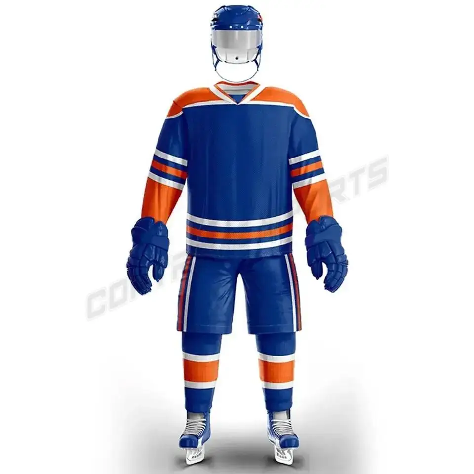Custom Manufacturer OEM Design Professional Polyester Hockey Uniform Customized Embroidery Tackle Twill Logo Ice Hockey Jersey