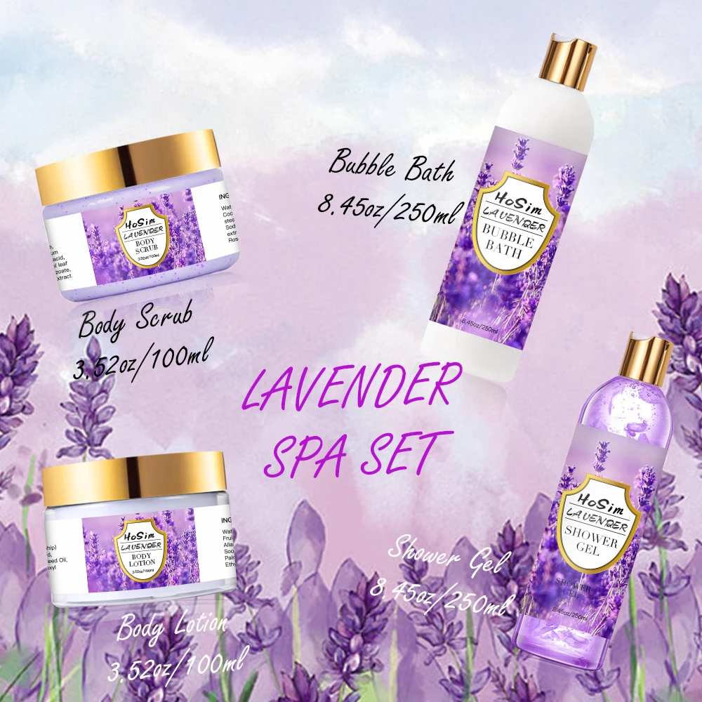 Wholesale Private Label Luxury Valentines Day Body Care Spa Kit Mothers Day SPA Bath Gift Set Lavender Bath Set