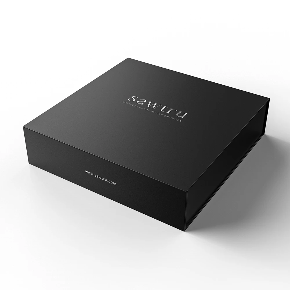 Factory Price Matte Black Cardboard Book Bronzing Shape Style Magnetic Closure Empty Gift Box Packaging OEM with Foam Insert