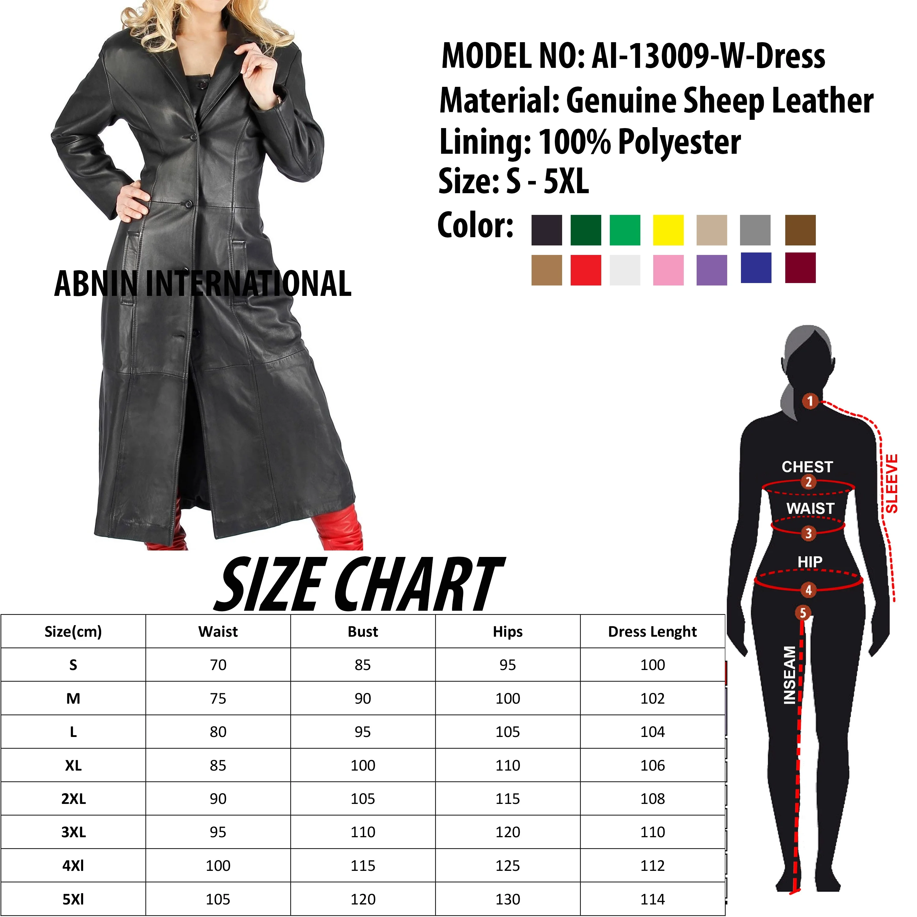High Quality Color Genuine Sheepskin Bomber Leather Coat Women Leather Long coat