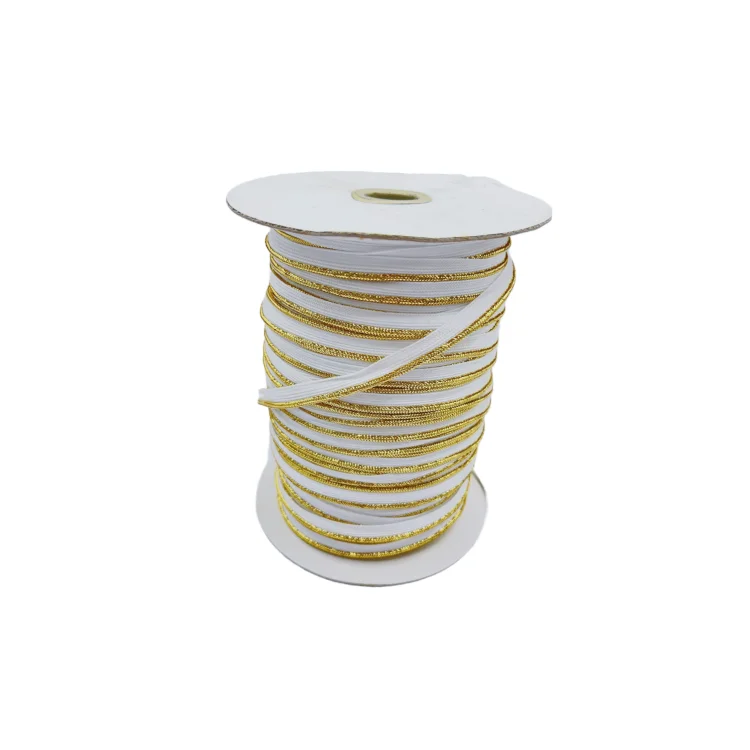 Wholesale Durable 10mm PP Gold Black Lurex Piping Cord for Bedding