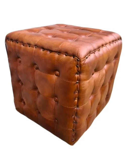 Винтажная Vibe кожа Rullen Cube Pouf лучшего качества ручной работы Стильное дополнение для дома и отеля уникальный дизайн пуф