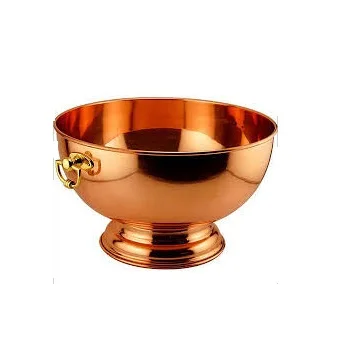 Unique Handcrafted Copper Champagne Punch Bowl Manufacturer Custom Bar Accessories Steel Punch Bowl