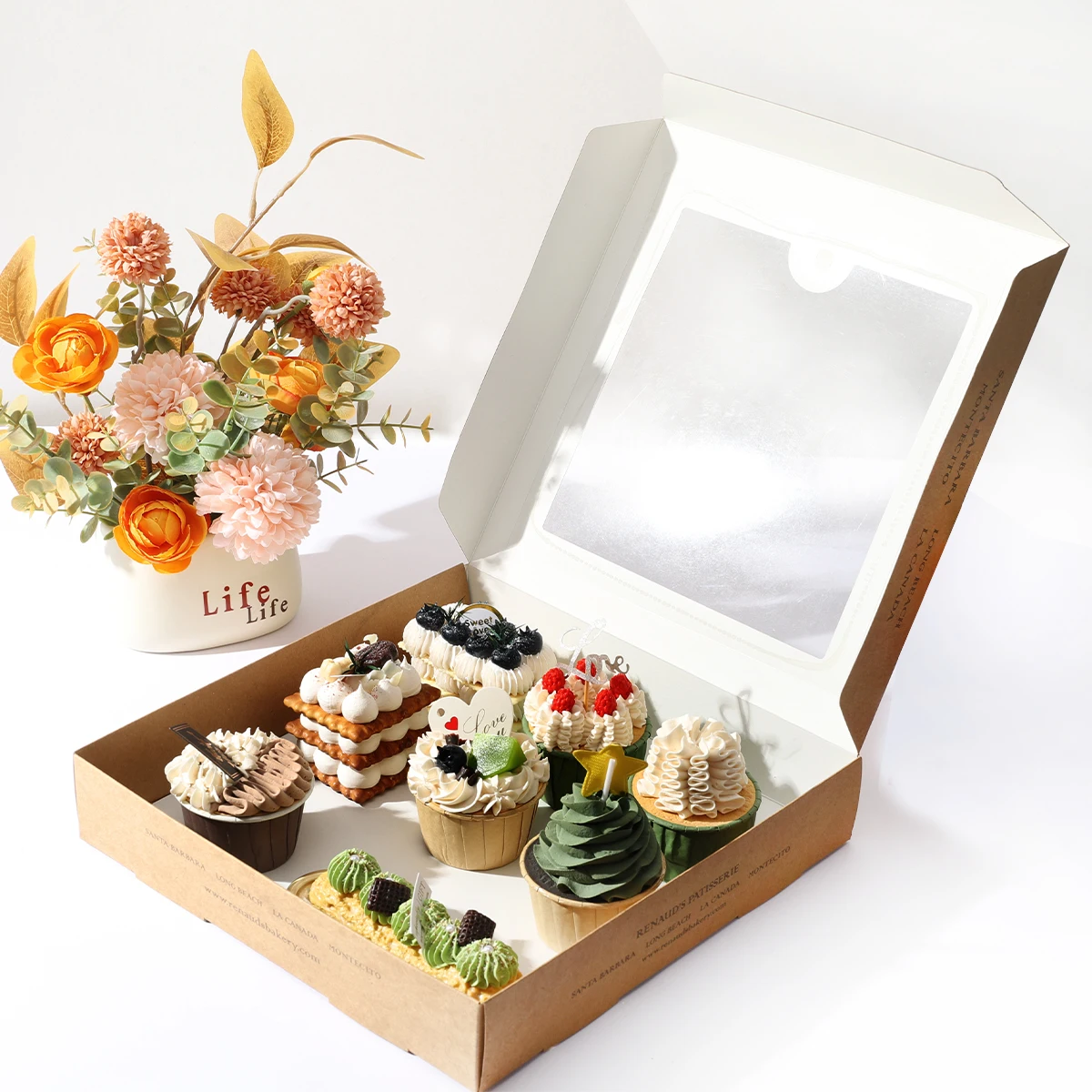 Wholesale Custom Kraft Custom Auto Pop Paper 2 4 6 12 24 Holes Cupcake Box
