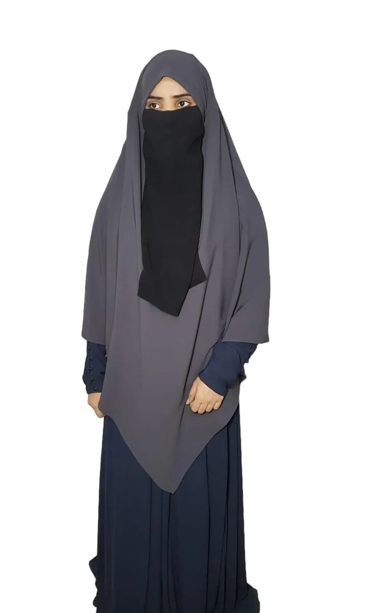 French Style Diamond Khimar Modern Modest Wear Nidah Fabric Islamic Clothing Hijab Wholesale Burqa Single Layer Veil Supplier