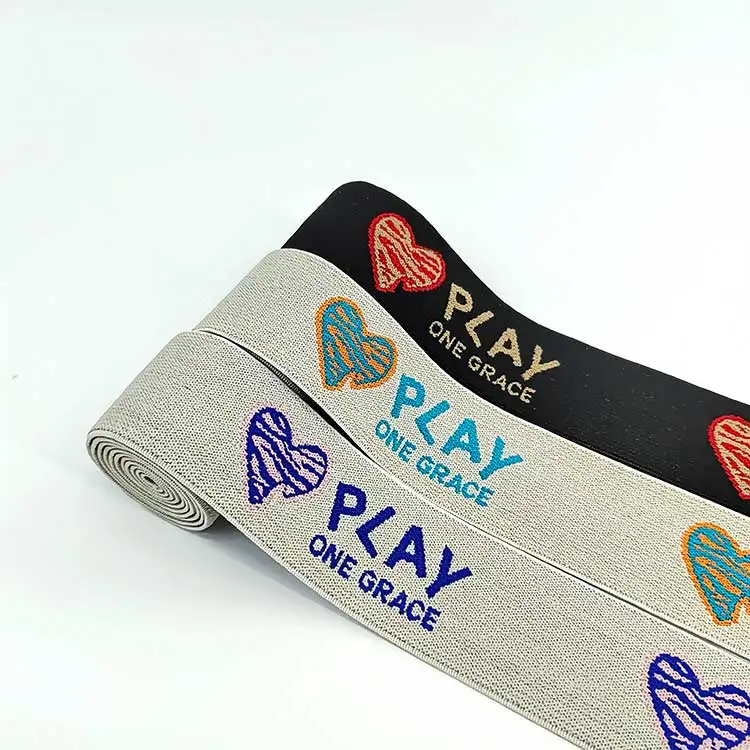 Fast Delivery Jacquard Band Elastic Quality Elastic Polyester Band Webbing Underwear Elastic Band