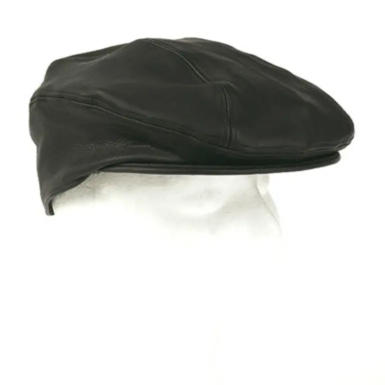 HMB-903B1 LEATHER GOLF HAT BLACK MIX SIZES IRON CROSS EMBROIDERY HATS GOLF CAPS KEPI TRUCKER CAP