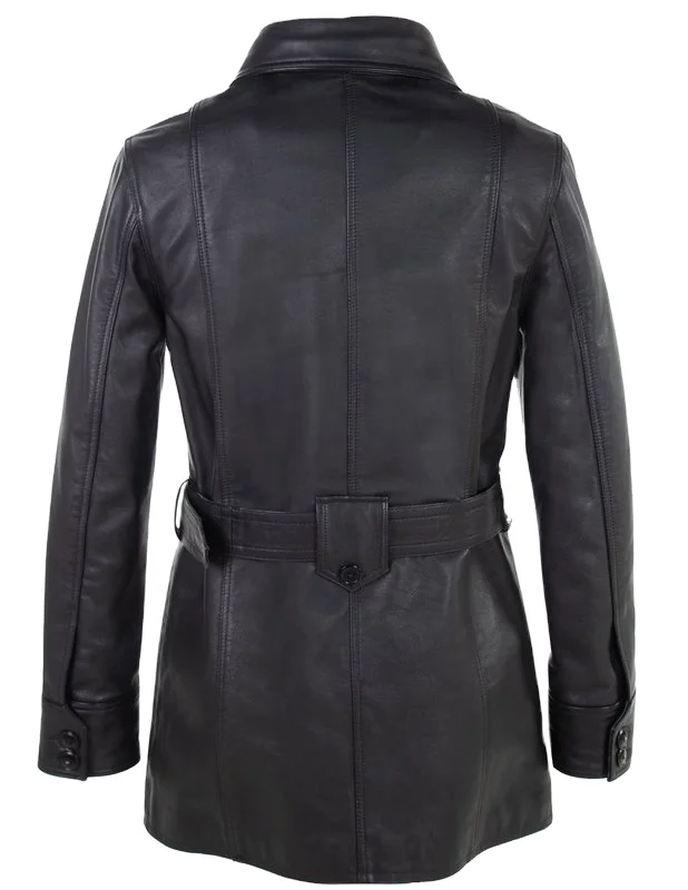 OEM Custom Genuine Leather Ladies long coat/Ladies maxi length long trench coat/private label logo sheep leather coat
