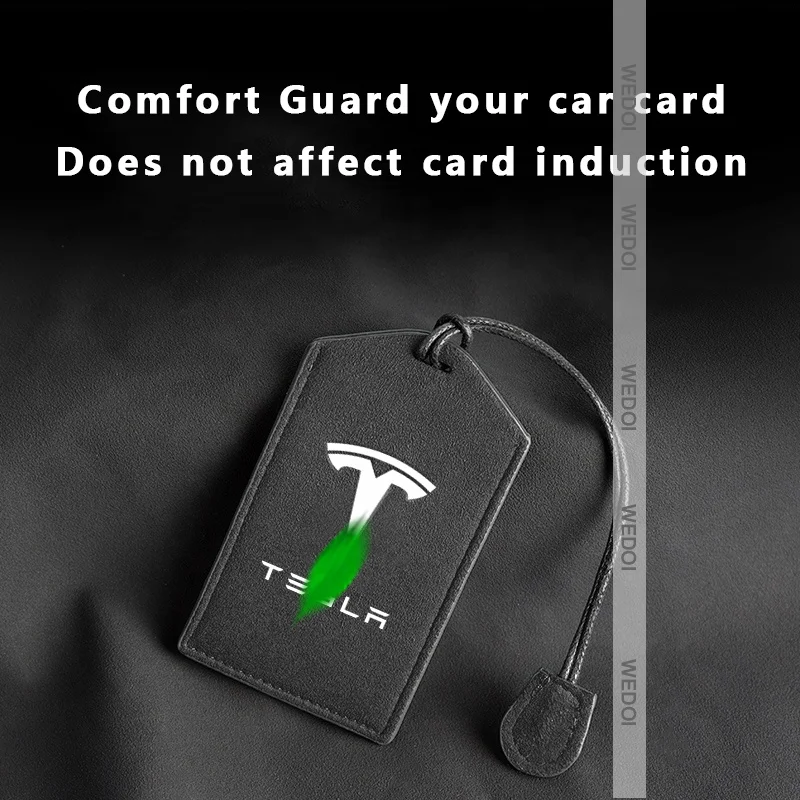 Key Chain  For Tesla Key Card Holder Model Y/S/X and Model 3 Key Chain And Alcantara Car Key Protector Cover Accessories