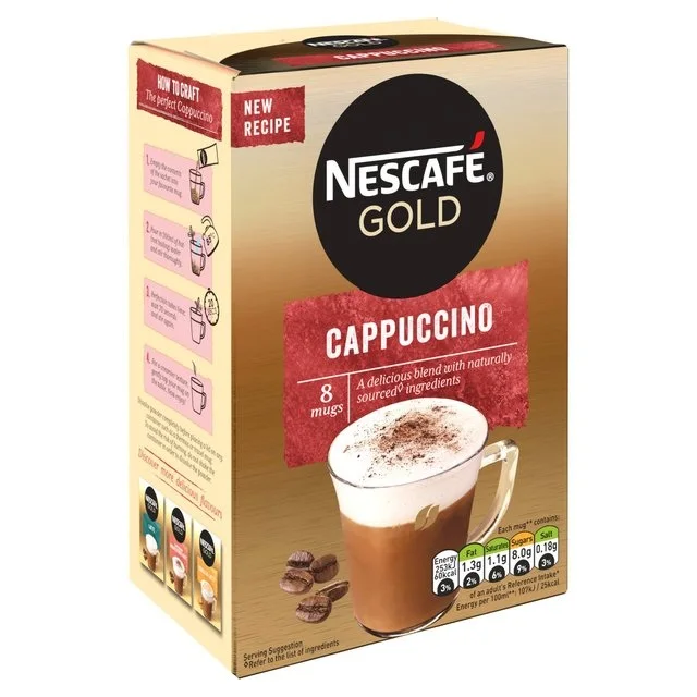 Оптовая цена поставщик золотых пакетиков для капучино NESCAFE и коробка мгновенного кофе быстрая доставка