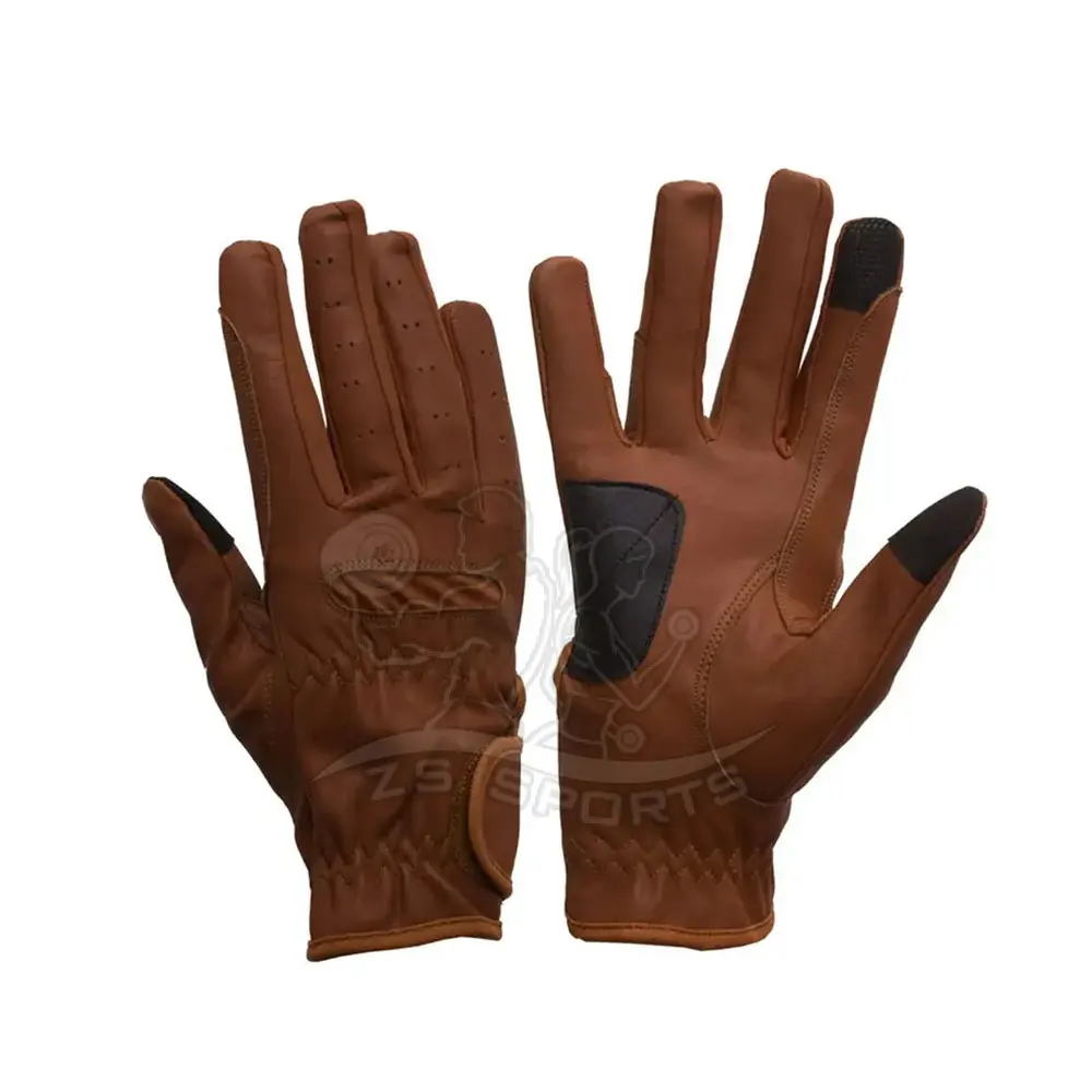 Equestrian Horse Riding Gloves - Custom Cowhide Leather Design - High Quality - 2024 Classic Style