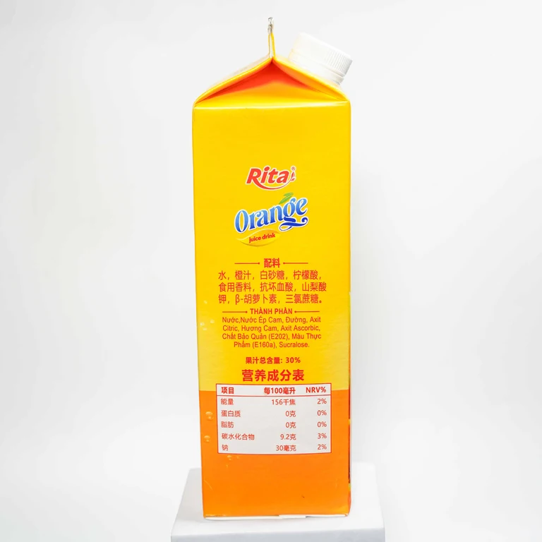 1L Paper Box Packaged Fresh Orange Juice Leisure Beverages 100% Purity NFC Factory Price from VietNam Mango Apple Guava Flavors