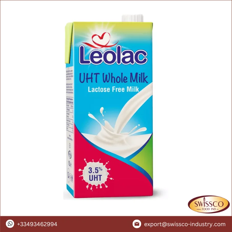 Made in France Good Quality Leolac 1.5% UHT Semi-Skimmed Lactose Free Milk With Screw Opener