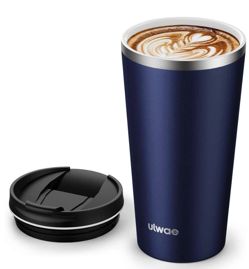 Royal Blue Insulated Stainless Steel Travel Mug Double Wall Vacuum Flask Ceramic Coating Leakproof Lid Hot Cocoa Coffee Cold