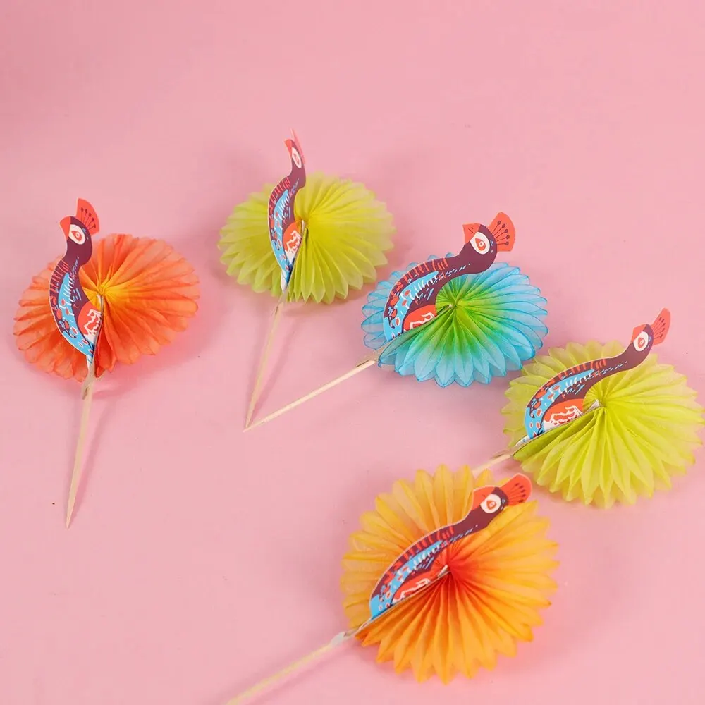Creative Peacock Bar Cocktail Decoration Drinking Fruit Toothpicks Dessert Cupcake Toppers Birthday Wedding Party Supplies