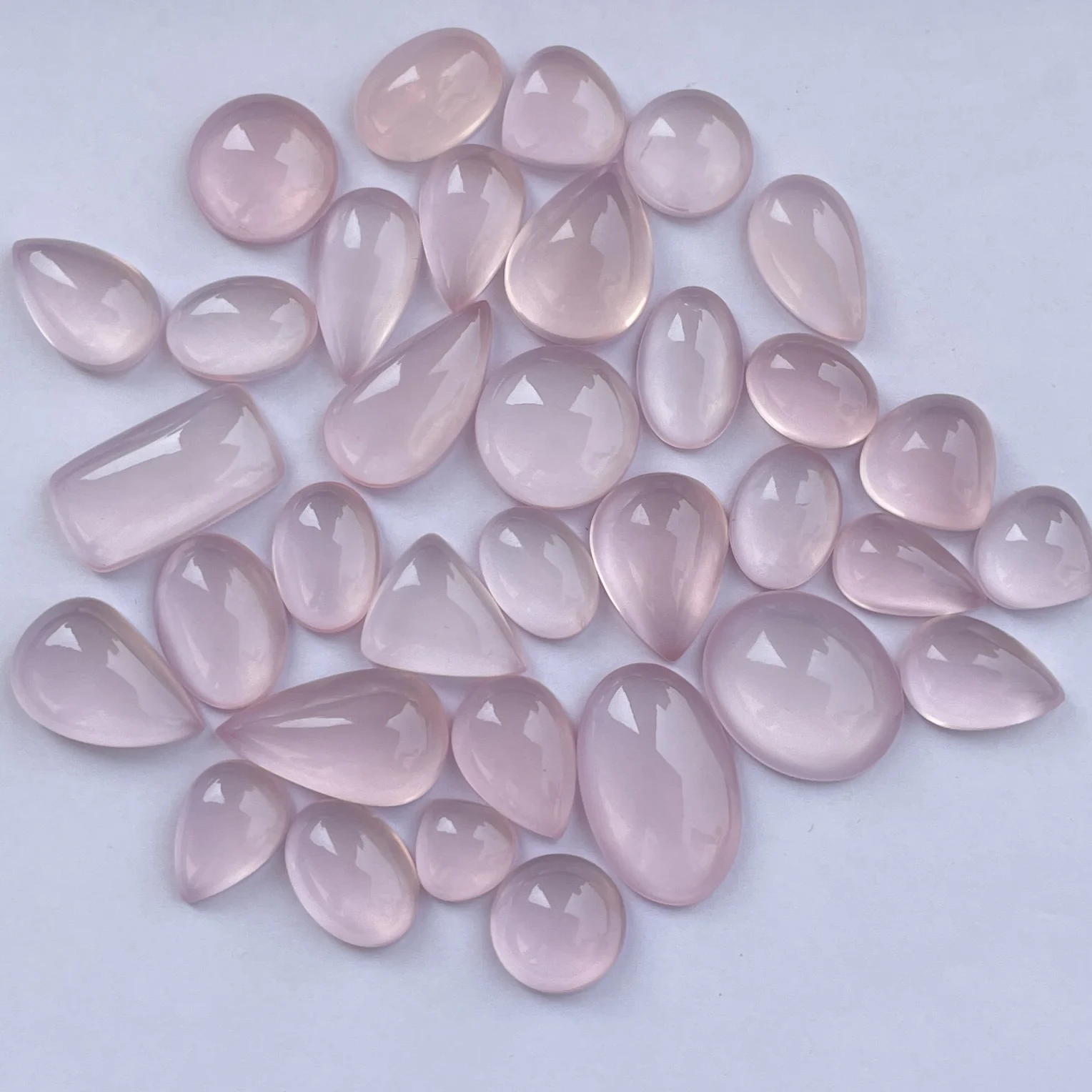 10mm 20mm Natural Dark Pink Rose Quartz Smooth Cabochon Top Clean AAA Quality Bulk Wholesaler For Jewelry Making Ring Pendant