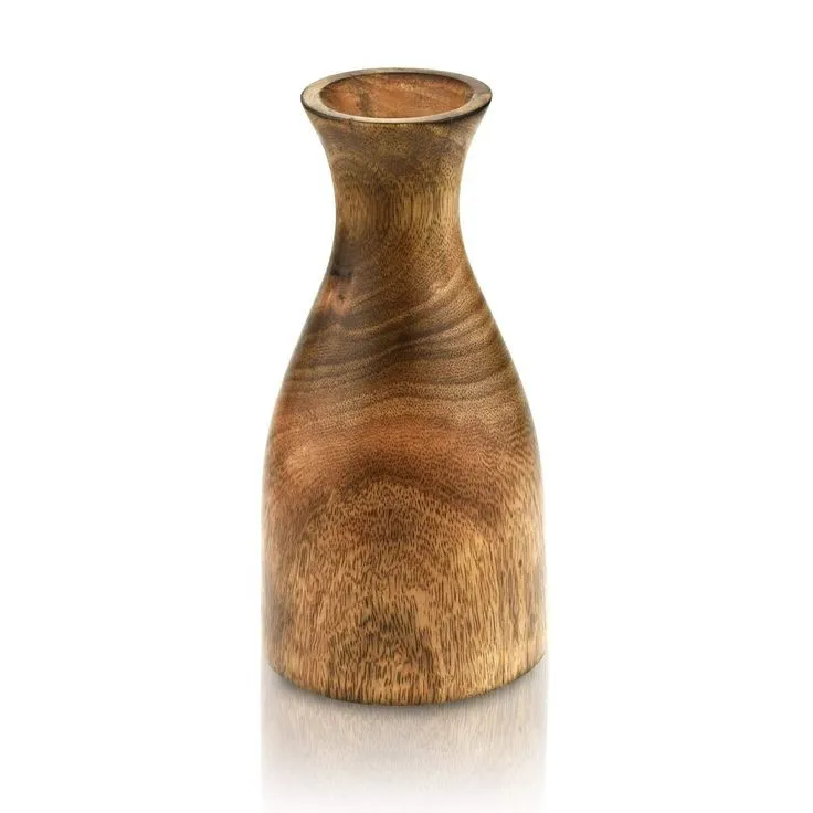 Set of 3 Custom Design Acacia Wood Table Vases Manufacturer New Design Handmade Acacia Wooden Flower Vases Supplier