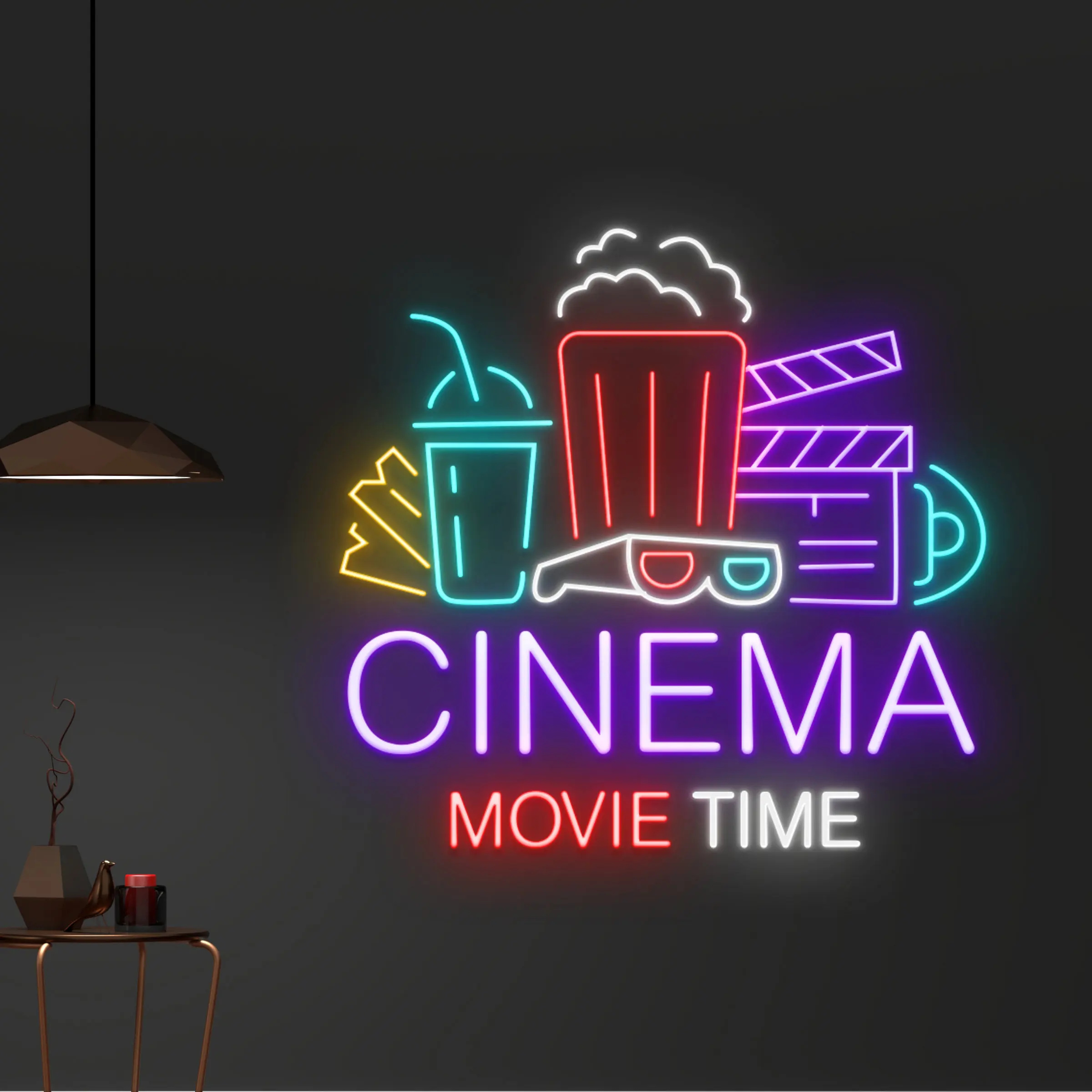 Custom LED Neon Sign Theater Cinema LED Light Up Sign Store Business Wall Logo Design Neon Sign Light for Wall Art Decoration