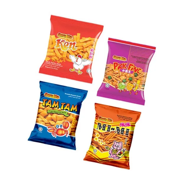 Hot Sale Snek Ku Flavoured Assorted Snacks (Tam-Tam / Mi-Mi / Ken-Ken / Pick Fine) Prawn Chicken Snacks Individual Pack