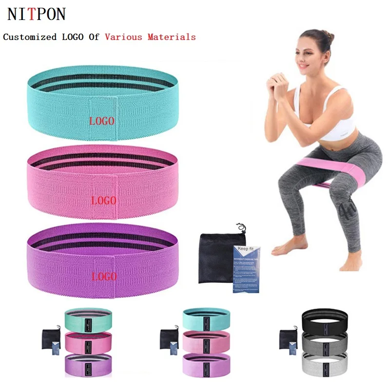 2022  Oem Odm LOGO Squat With Resistance Band Mini Stretch Training Resistance Ring Yoga Exercise Rubber Band