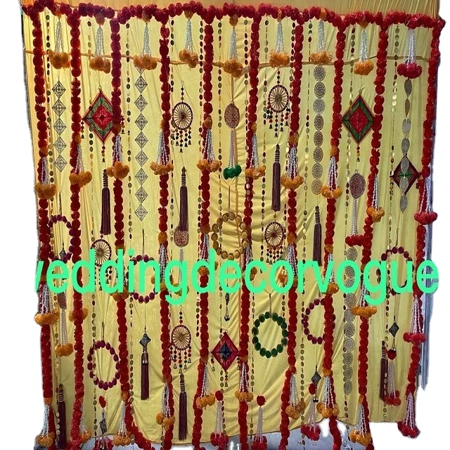 back drop Long Strings Marigold Garlands Artificial Flower Hanging, Decorative Indian Wedding Flowers
