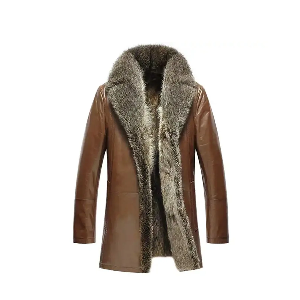 Дышащая Мужская куртка больших размеров высокое качество Зимняя Теплая мужская кожаная от производителя 2023