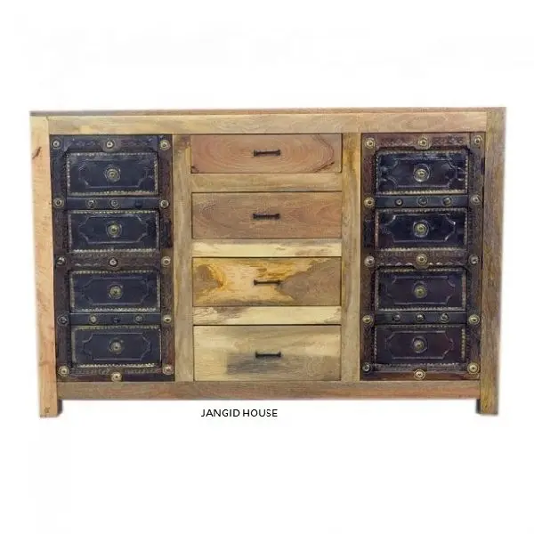 Antique Black Indian Old Door Sideboard For Home And Living Room Antique Luxury Designer Furniture Desktop Organizer Cabinet