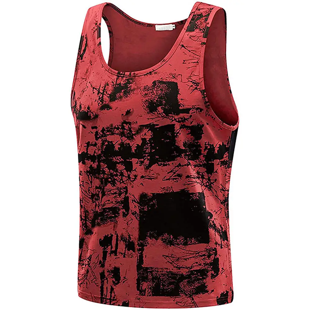 Men tanktop sleeveless sports logo custom tank top men gym print travel vest gym tank top
