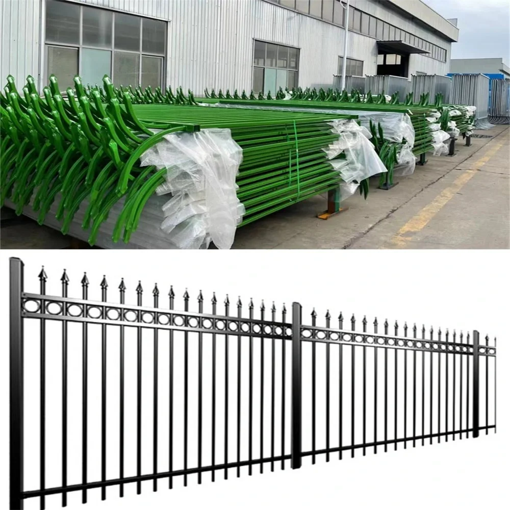 wholesale Modern Galvanized Steel Grills Fence Custom European Wrought Iron Fencing