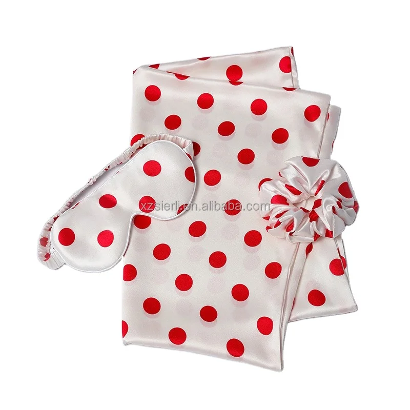 Оптовая продажа, набор для путешествий из натурального шелка с принтом на заказ, 19 мм, 100% шелковая наволочка и шелковая маска для глаз, подарочный набор