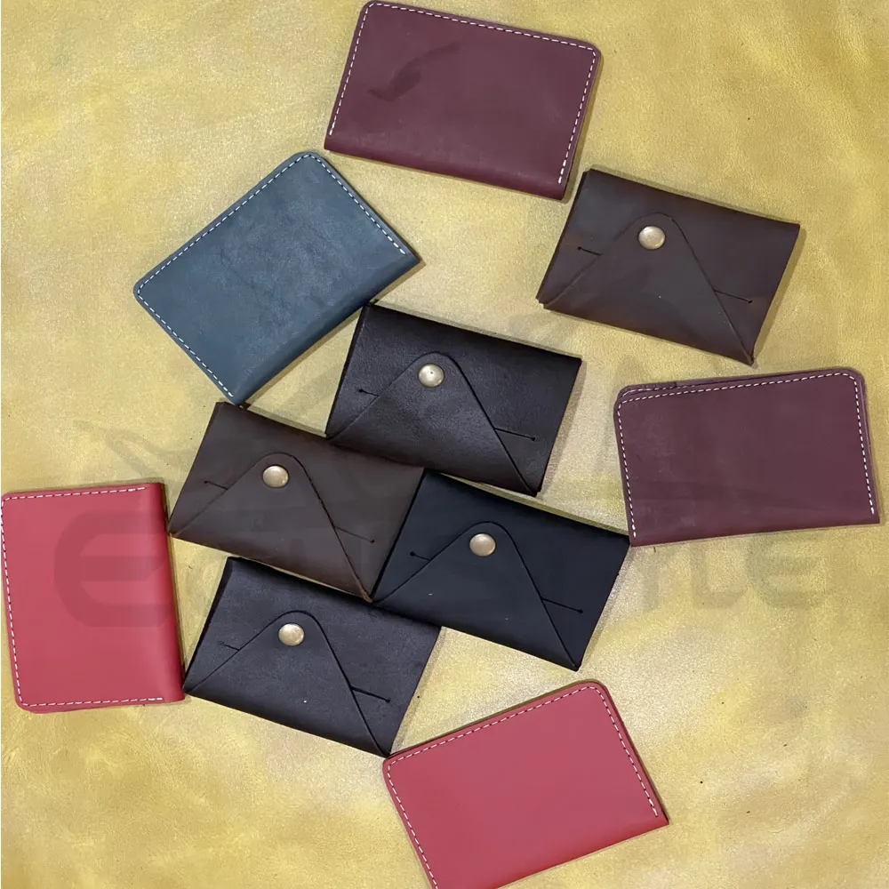 Personalized Logo Card Holder Daily Carry Accessory Men Credit Card Leather Wallet Small Size Minimal Style Pocket Carry Wallets