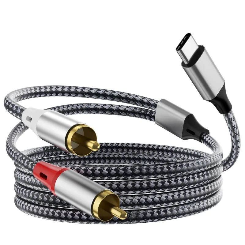 USB C на 2xRCA аудио кабель 3 фута 1 метр Тип 2 RCA для стерео домашнего кинотеатра ТВ DVD сотовый телефон планшет ноутбук