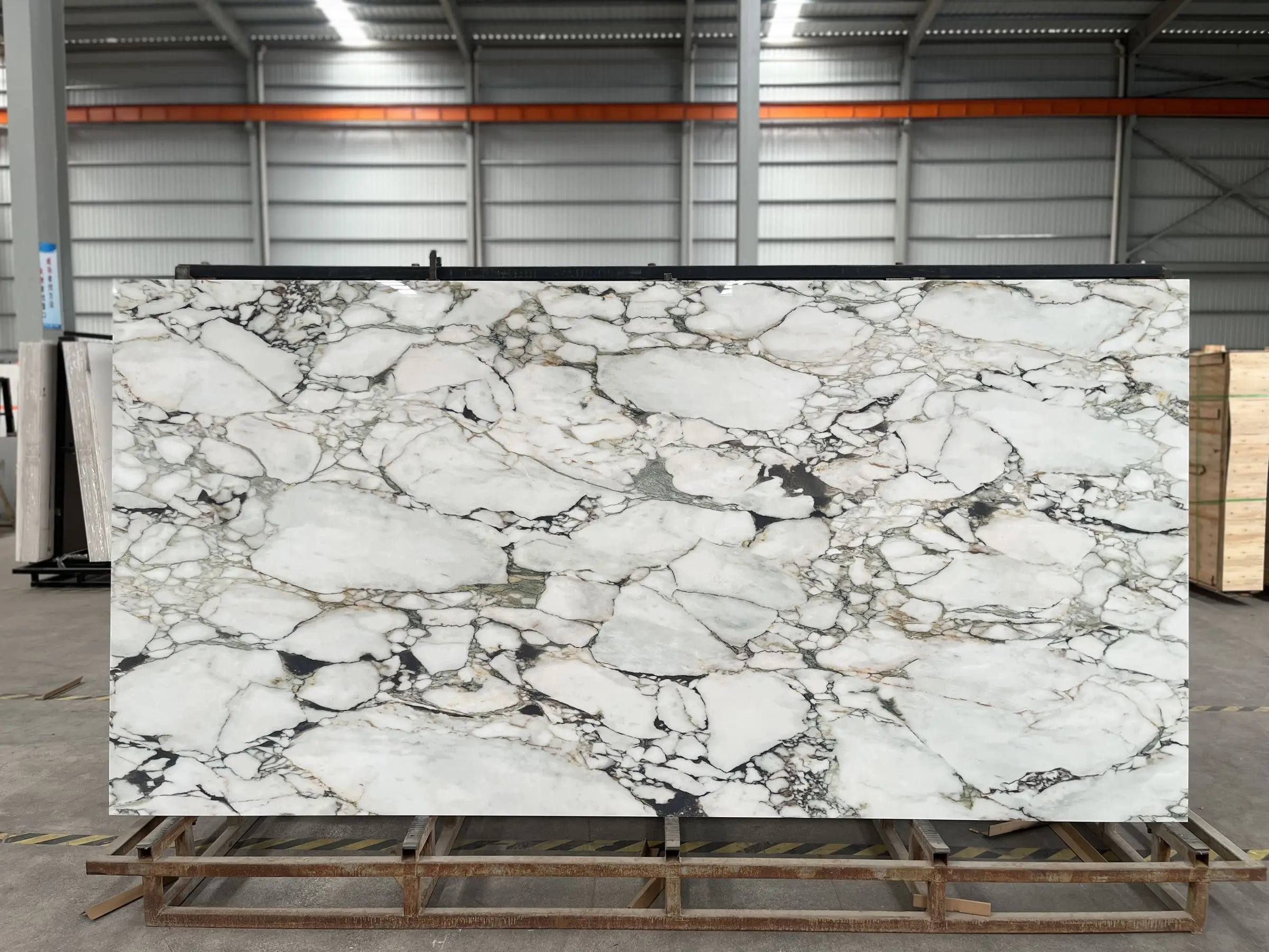 China Manufacturer Bulgari Black 12MM Big Slab Marble Look Glossy Sintered Stone for Countertops