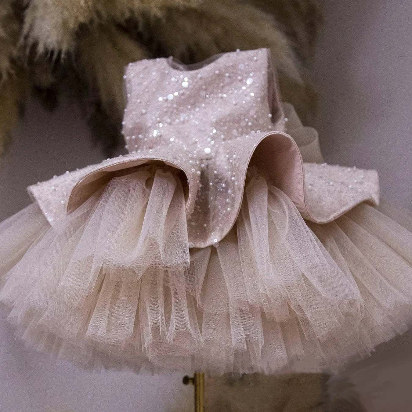 Ball Dress For Kids Pink Flower Girl 8Years Girls Dresses Children