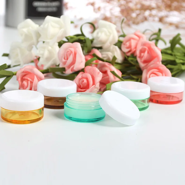 Colorful PS Small Capacity Plastic Face Cream Jar Lip Blam Pot Lip Scrub Container 5g Eye Cream Jar