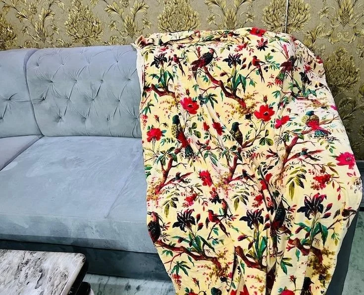 Printed Velvet Cotton Vintage Curtains Handmade Home Room Factory Window Hanging Blackout Curtains Drapes High Quality