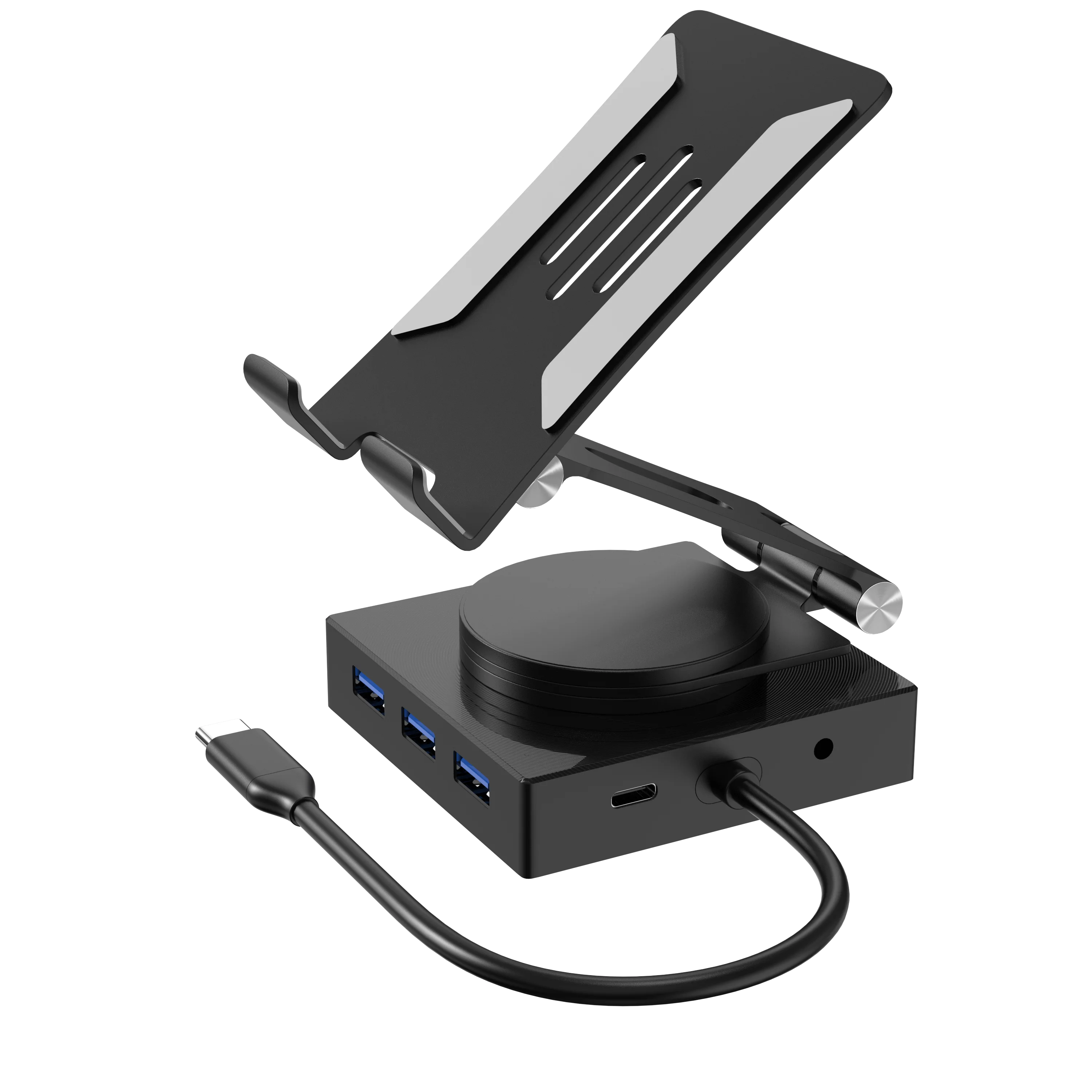 Foldable 360 Rotating Stand Laptop Hub HDTV VGA RJ45 1000Mbps Type-c splitter adapter Tablet USB C Docking Station for macbook