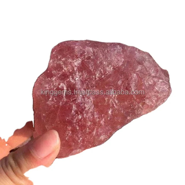 BEST SELLING WHOLESALE NATURAL CRYSTAL STRAWBERRY QUARTZ ROUGH STONE FOR REIKI HEALING STONE TANZBERRY QUARTZ RAW TUMBLED STONE