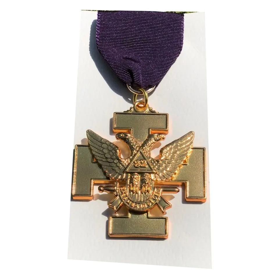 Scottish Rite 32nd Degree jewel Masonic Regalia 32nd Degree Wings Up Brass Jewels with Cross and wings Up Custom Jewels