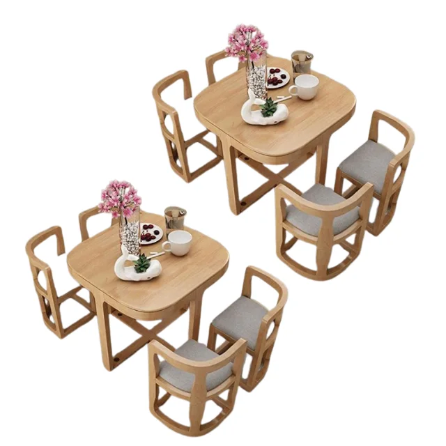 New Natural Product Wooden Dining Set Dining Table and Many Chairs Home Furniture Direct Factory From Indonesia